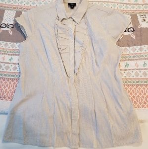Mossimo Cap Sleeve pinstripe button down XL